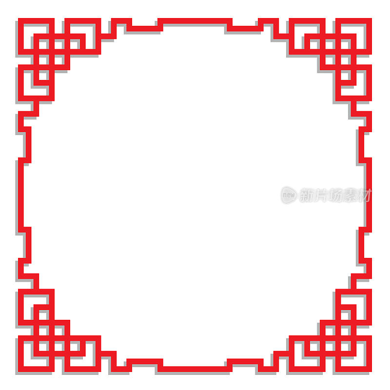 china border frame for text, card, element and corner decoration, vector illustration
